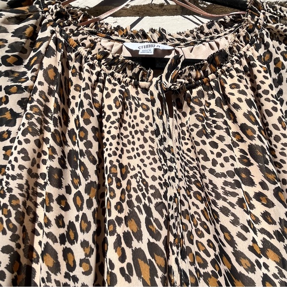 Studio A Cheetah Leopard Print Knee Length Dress - Size Large (12-14) - Picture 3 of 7